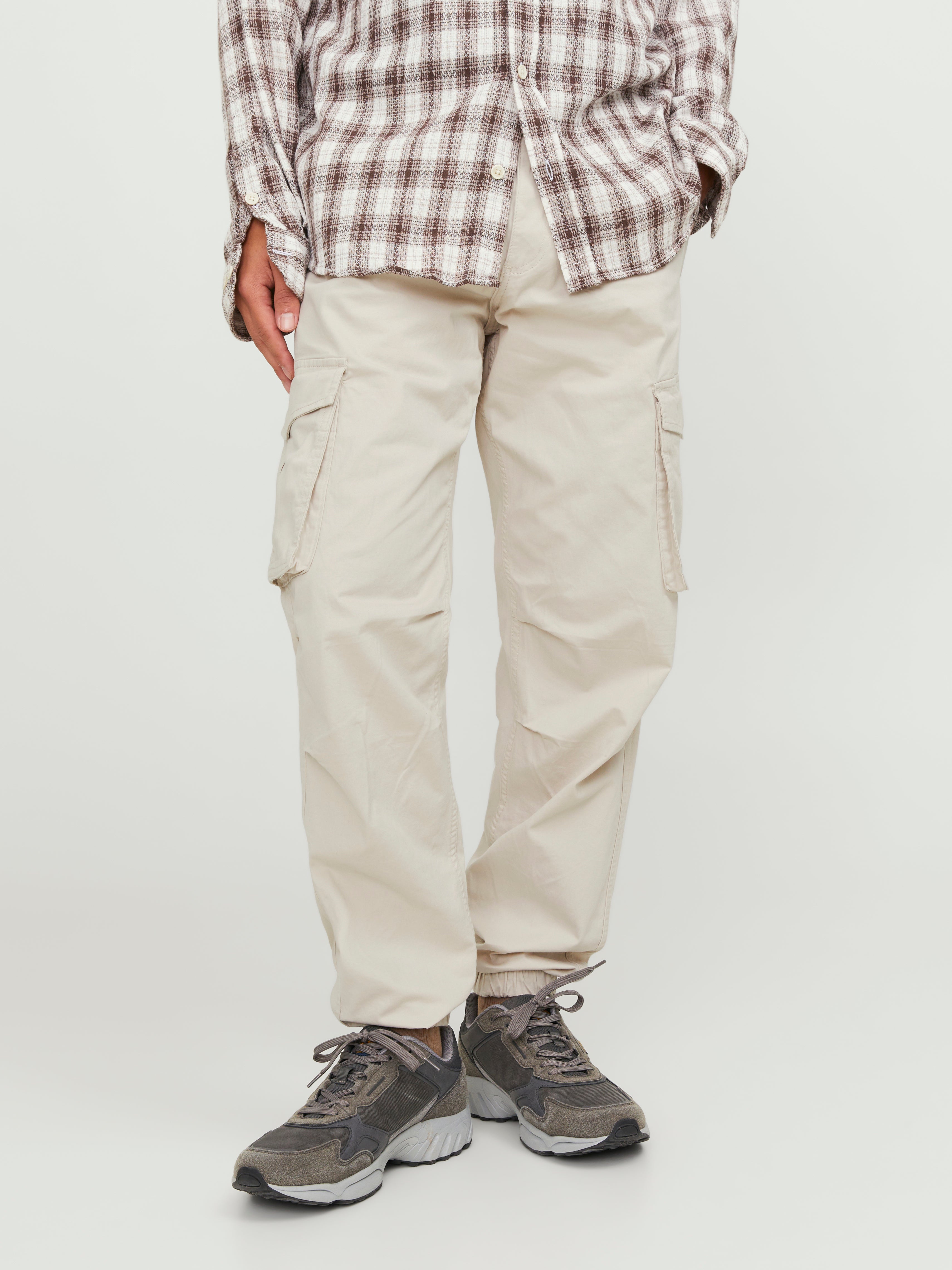 Jack & Jones Pantaloni Cargo Uomo Relaxed Fit - Misto Nylon Ed Elastan - Tinta Unita