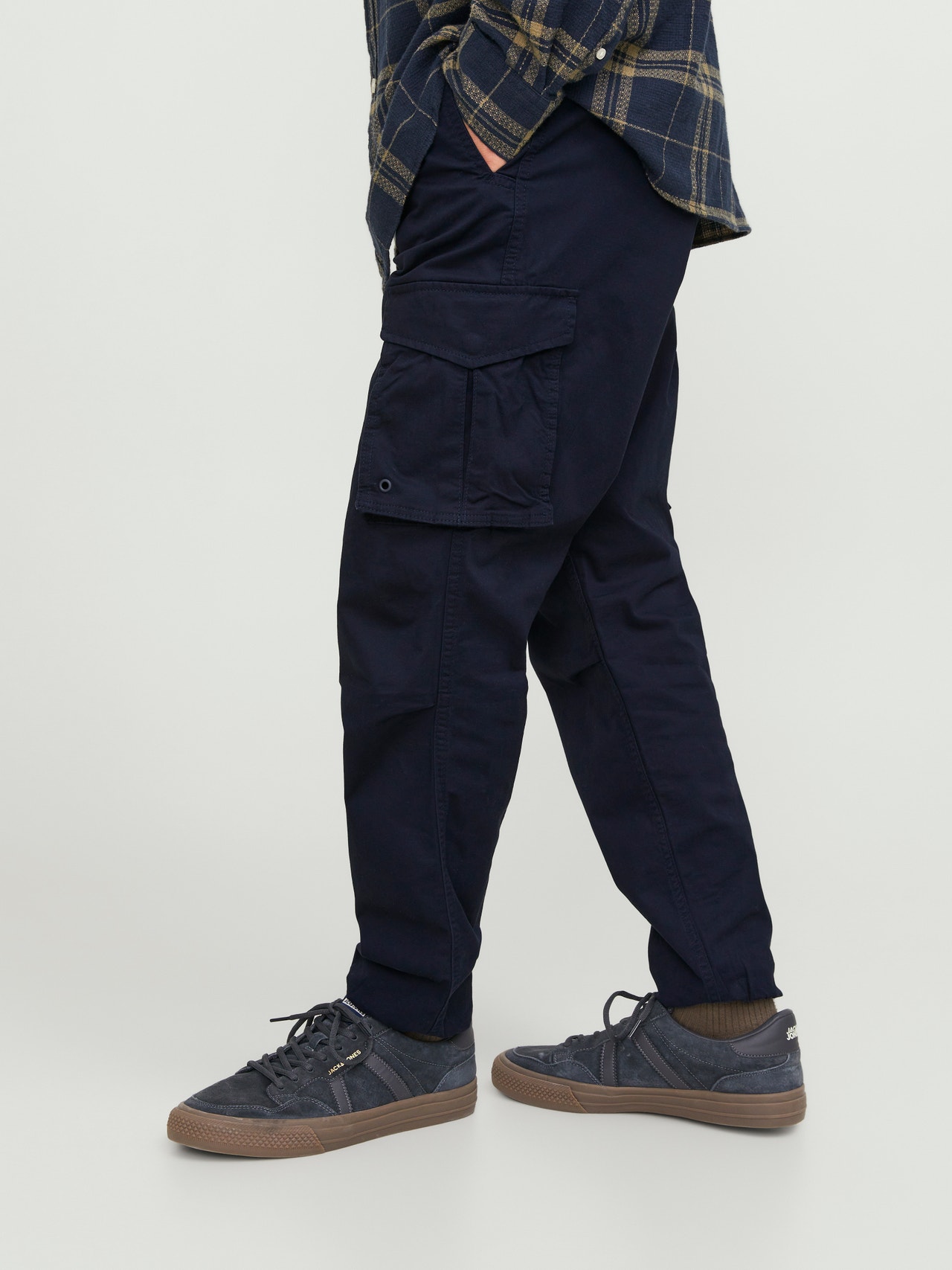 Blue cargo trousers Clearance