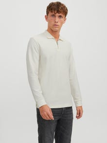 Jack & Jones Ensfarvet Polo T-shirt -Tofu - 12242292