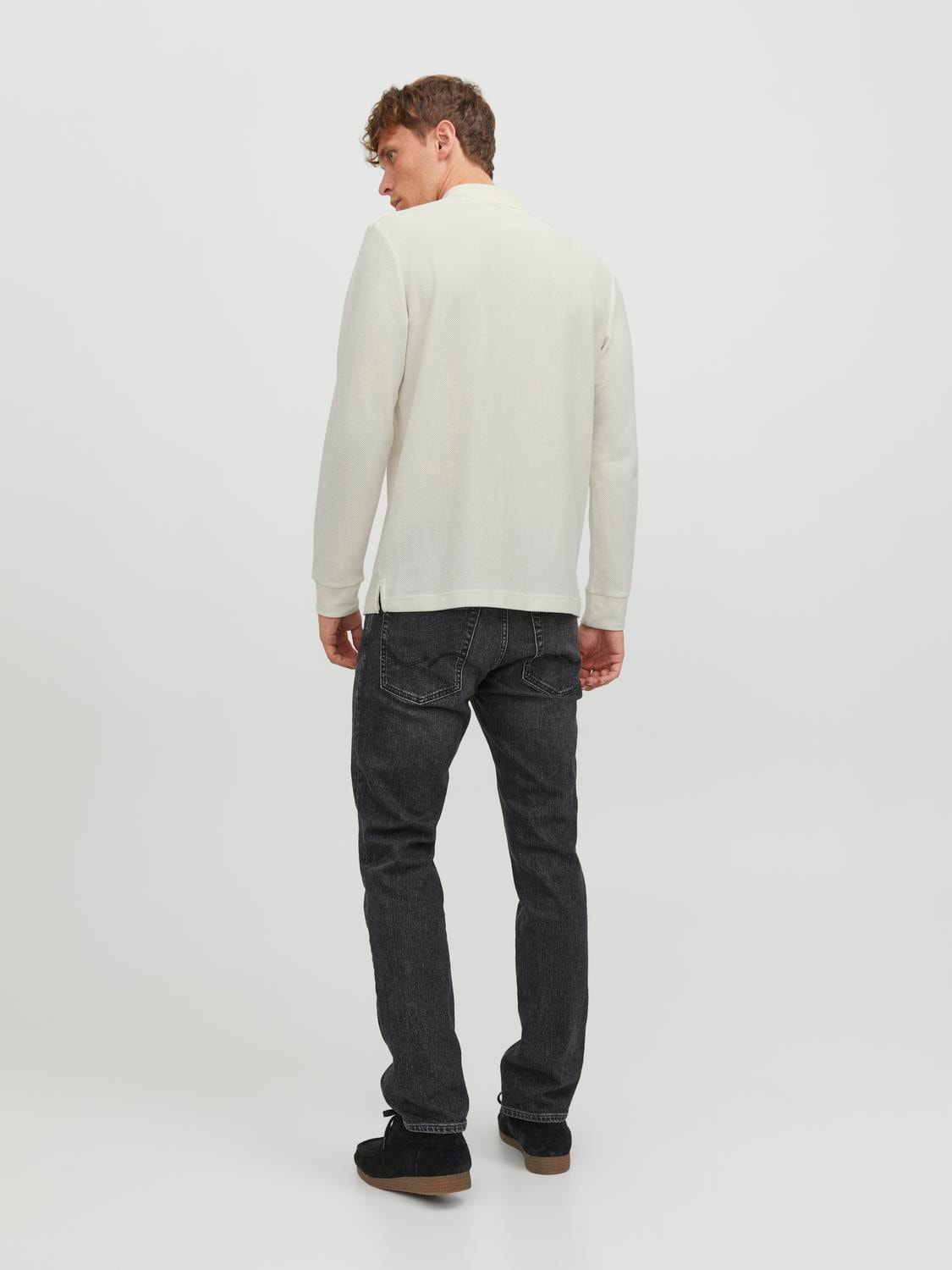 Jack & Jones Enfärgat Polo T-shirt -Tofu - 12242292