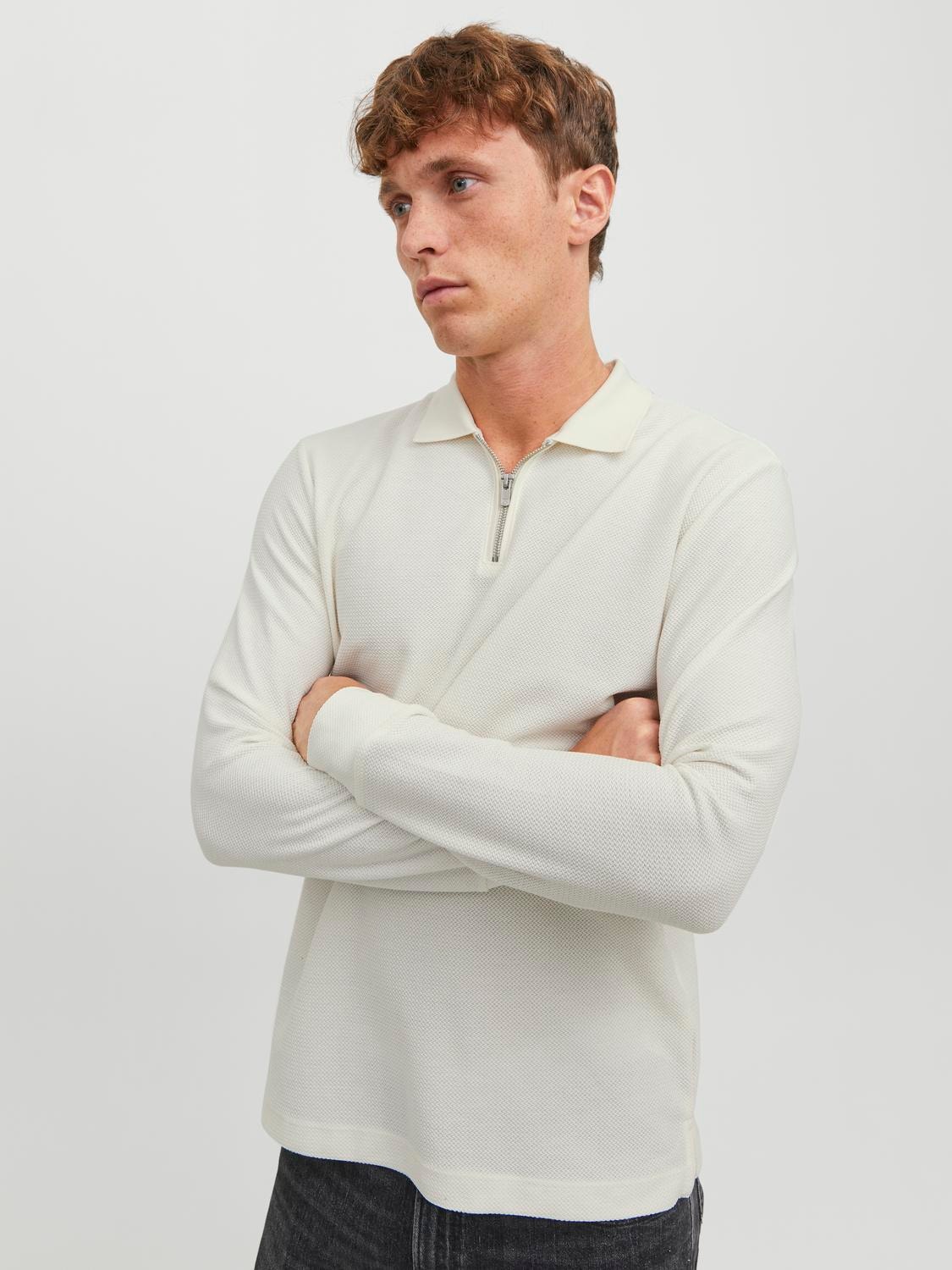 Jack & Jones Bez vzoru Polo límec Tričko -Tofu - 12242292