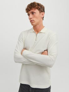 Jack & Jones Einfarbig Polo T-shirt -Tofu - 12242292