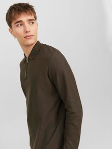 Jack & Jones Bez vzoru Polo límec Tričko -Black Ink  - 12242292