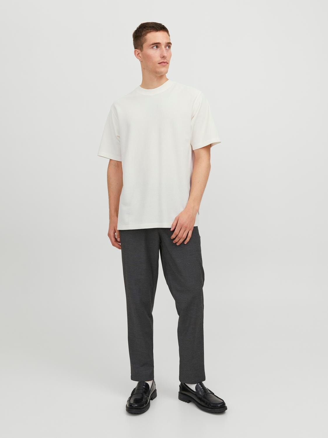 Jack & Jones Bez vzoru Kruhový výstřih Tričko -Tofu - 12242295