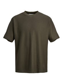 Jack & Jones Einfarbig Rundhals T-shirt -Black Ink  - 12242295