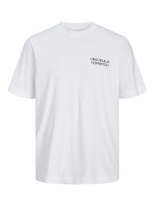 Jack & Jones T-shirt Stampato Girocollo -Bright White - 12242350