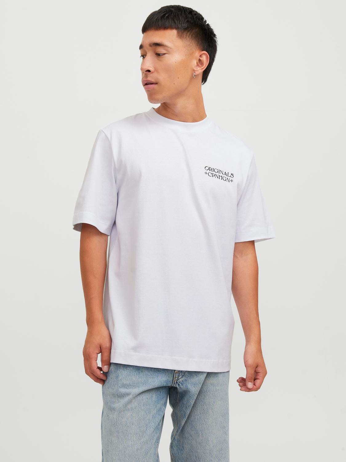 Jack & Jones Gedruckt Rundhals T-shirt -Bright White - 12242350