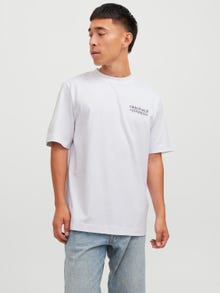 Jack & Jones Printed Crew neck T-shirt -Bright White - 12242350