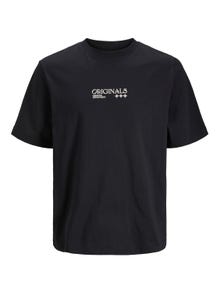 Jack & Jones Printed Crew neck T-shirt -Black - 12242350