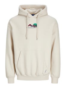 Jack & Jones Potištěný Mikina s kapucí -Moonbeam - 12242357