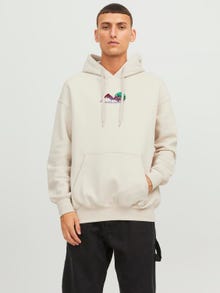 Jack & Jones Gedrukt Hoodie -Moonbeam - 12242357