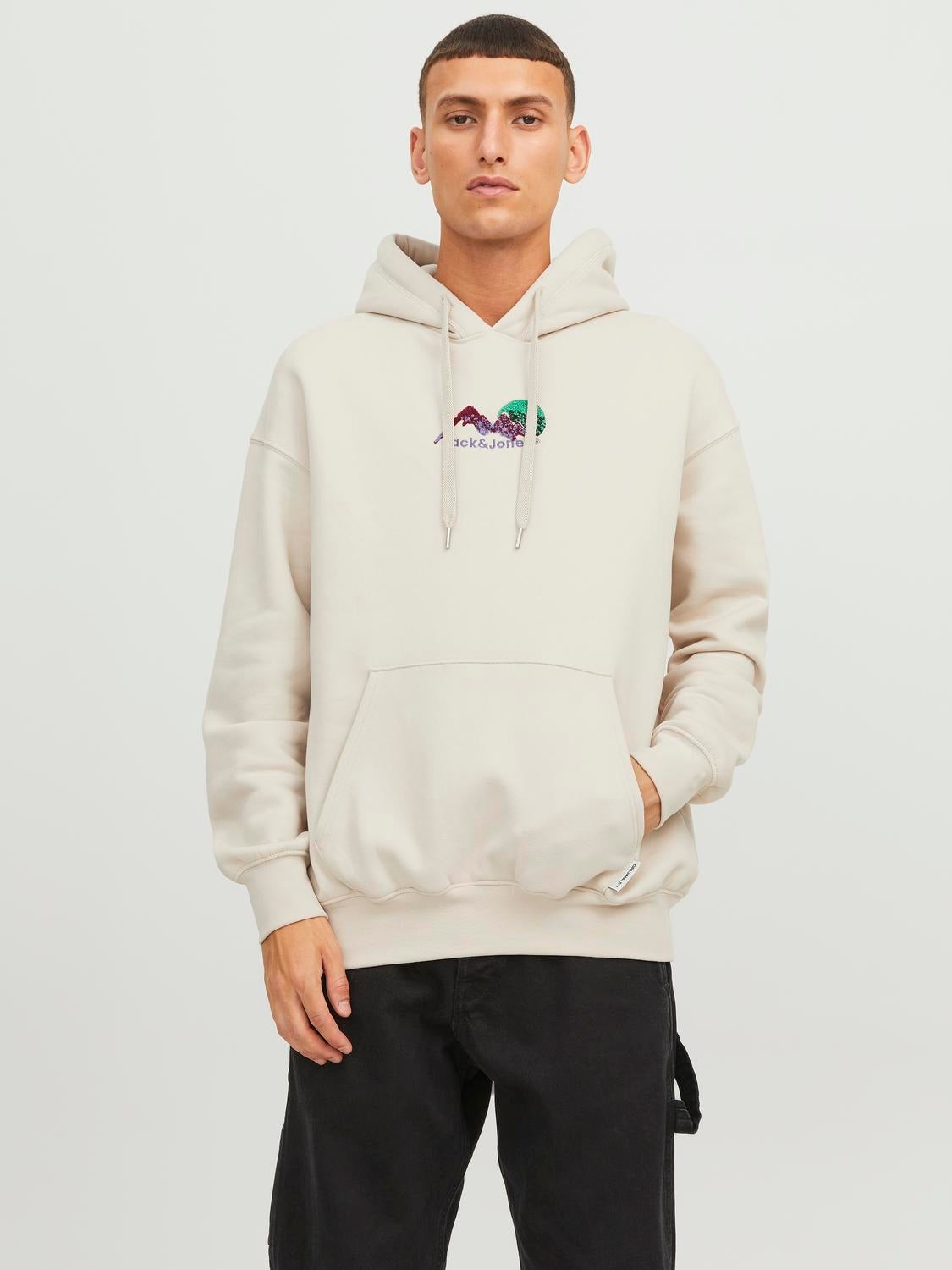 Printed Hoodie with 50 discount Jack Jones