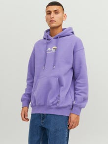 Jack & Jones Felpa con cappuccio Stampato -Twilight Purple - 12242357