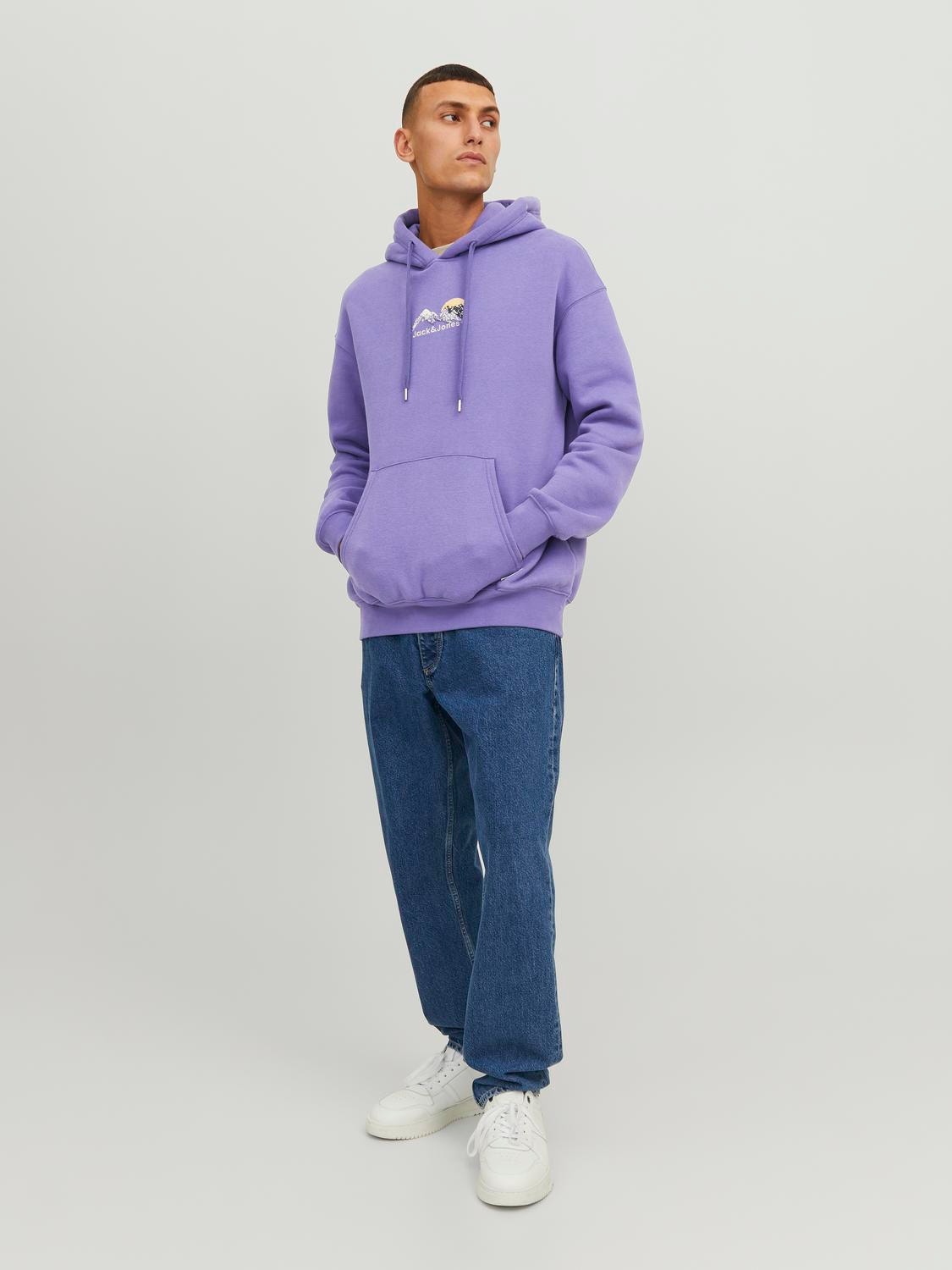 Jack & Jones Gedrukt Hoodie -Twilight Purple - 12242357