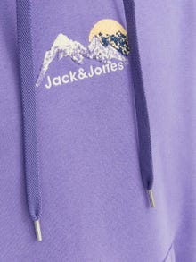 Jack & Jones Nadruk Bluza z kapturem -Twilight Purple - 12242357