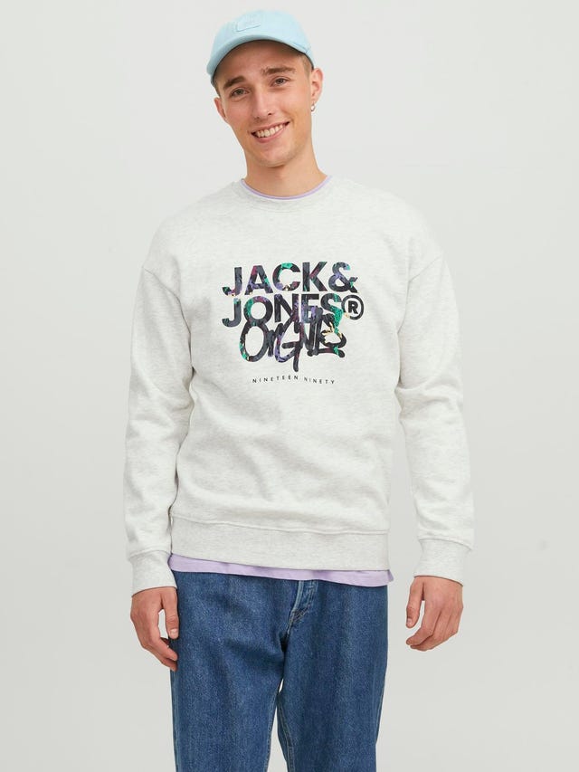 Jack & Jones Printet Sweatshirt med rund hals - 12242366