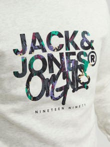 Jack & Jones Nyomott mintás Személyzeti nyakú pulóver -White Melange - 12242366