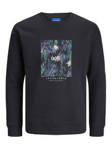 Jack & Jones Printed Crewn Neck Sweatshirt -Black - 12242366