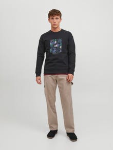 Jack & Jones Bedrukt Sweatshirt met ronde hals -Black - 12242366