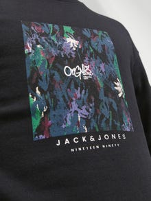 Jack & Jones Printet Sweatshirt med rund hals -Black - 12242366