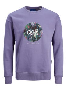 Jack & Jones Spausdintas raštas Apatinis prakaituojantis megztinis -Twilight Purple - 12242366