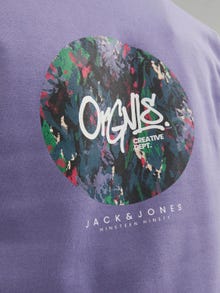 Jack & Jones Printet Sweatshirt med rund hals -Twilight Purple - 12242366