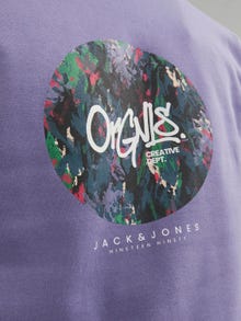 Jack & Jones Spausdintas raštas Apatinis prakaituojantis megztinis -Twilight Purple - 12242366