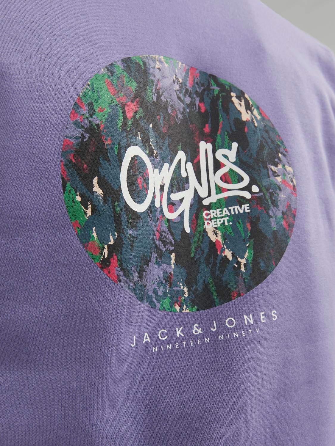 Jack & Jones Tryck Crewneck tröja -Twilight Purple - 12242366