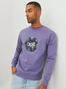 Jack & Jones Printed Crewn Neck Sweatshirt -Twilight Purple - 12242366