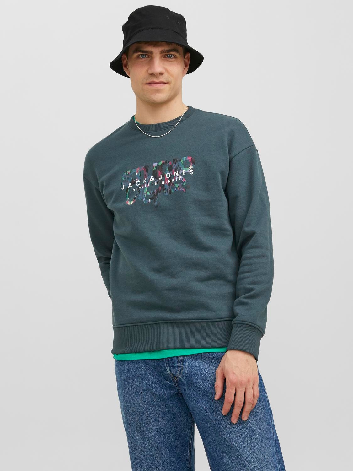 Jack & Jones Bedrukt Sweatshirt met ronde hals -Magical Forest - 12242366