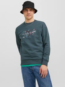 Jack & Jones Nyomott mintás Személyzeti nyakú pulóver -Magical Forest - 12242366