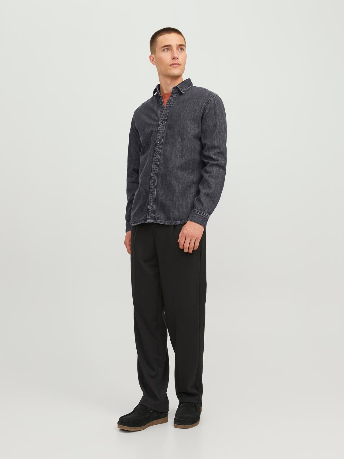 Jack & Jones Regular Fit Džinsiniai marškiniai -Black Denim - 12242464