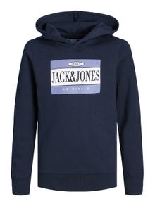 Jack & Jones Logo Hoodie For boys -Navy Blazer - 12242465