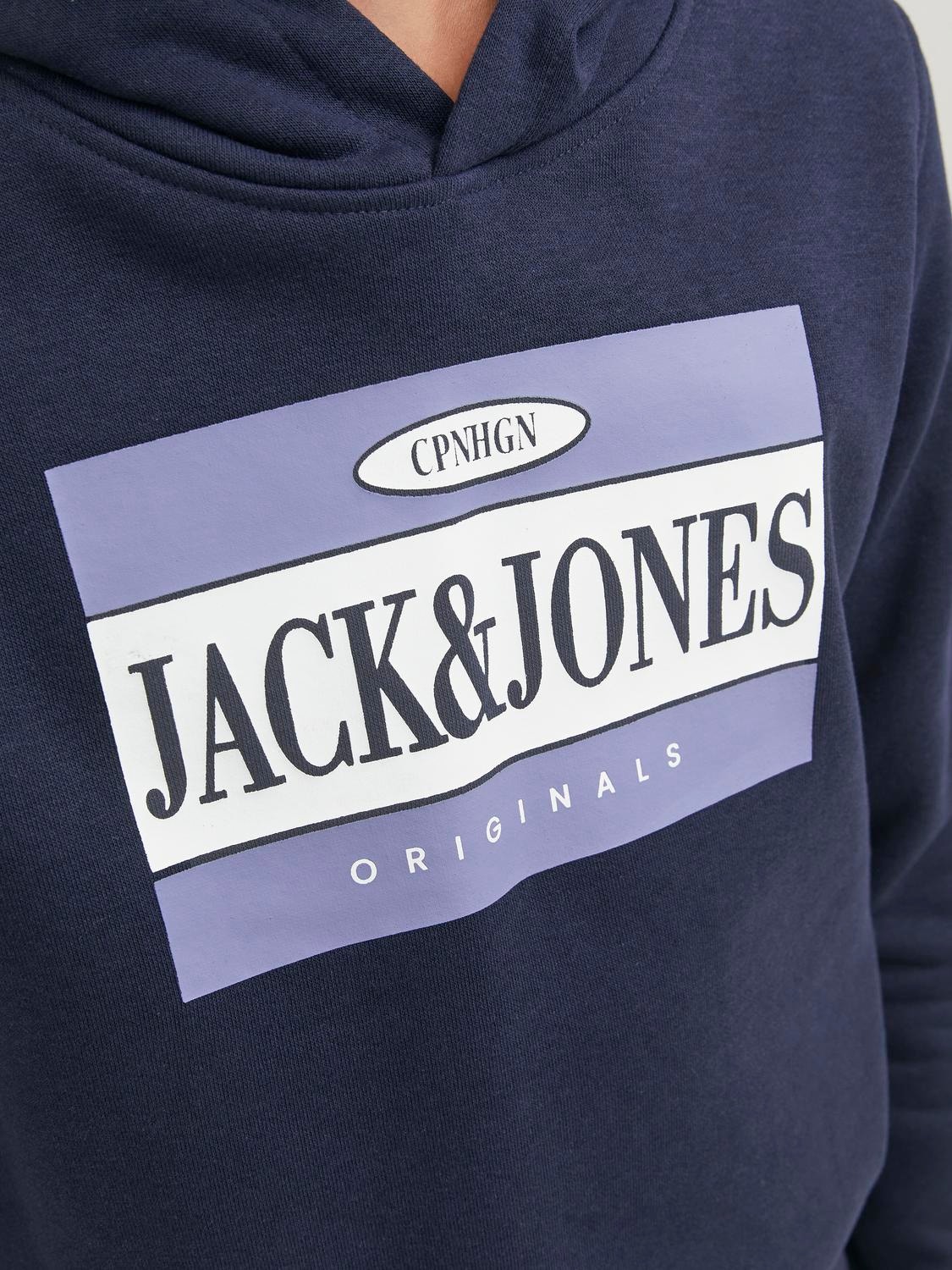 Jack & Jones Z logo Bluza z kapturem Dla chłopców -Navy Blazer - 12242465
