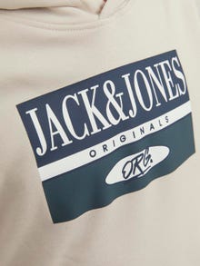 Jack & Jones Logo Hoodie For boys -Moonbeam - 12242465