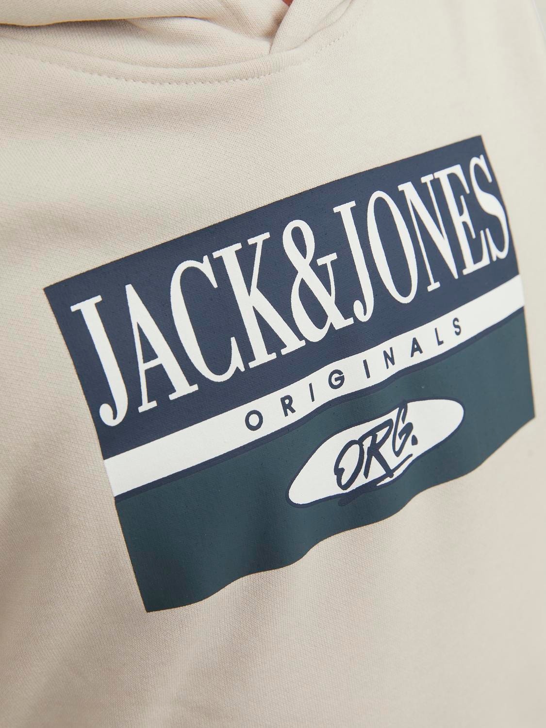Jack & Jones Logo Hoodie Voor jongens -Moonbeam - 12242465