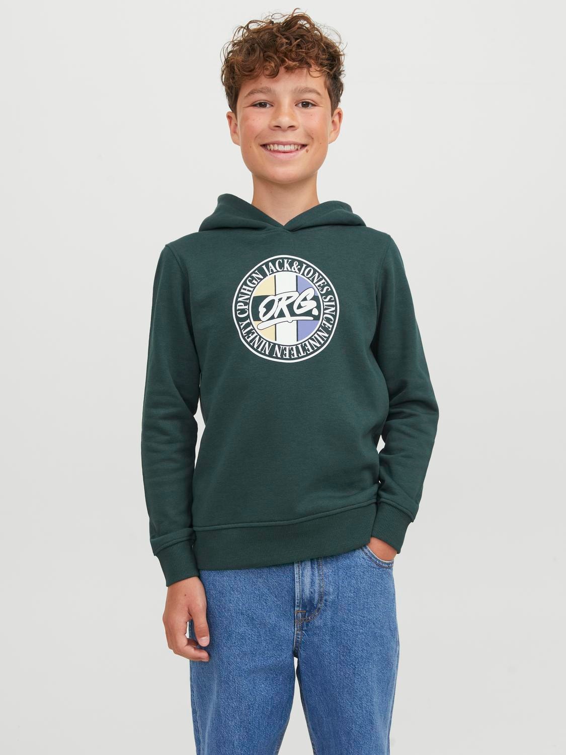 Sudadera con capucha Jack & Jones Logo verde infantil