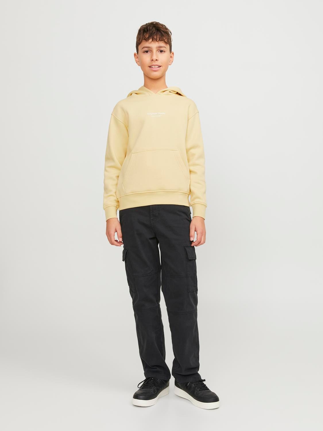 Jack & Jones Nyomott mintás Kapucnis felső Ifjúsági -Italian Straw - 12242469