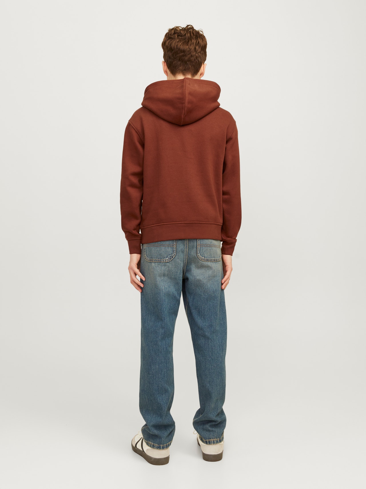 Jack & Jones Spausdintas raštas Megztinis su gobtuvu For boys -Brandy Brown - 12242469