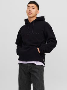 Jack & Jones Plain Hoodie -Black - 12242470