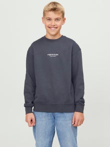 Jack & Jones Nyomott mintás Személyzeti nyakú pulóver Ifjúsági -Asphalt - 12242471