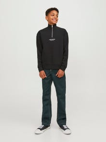 Jack & Jones Printed Zip Sweatshirt For boys -Black - 12242475