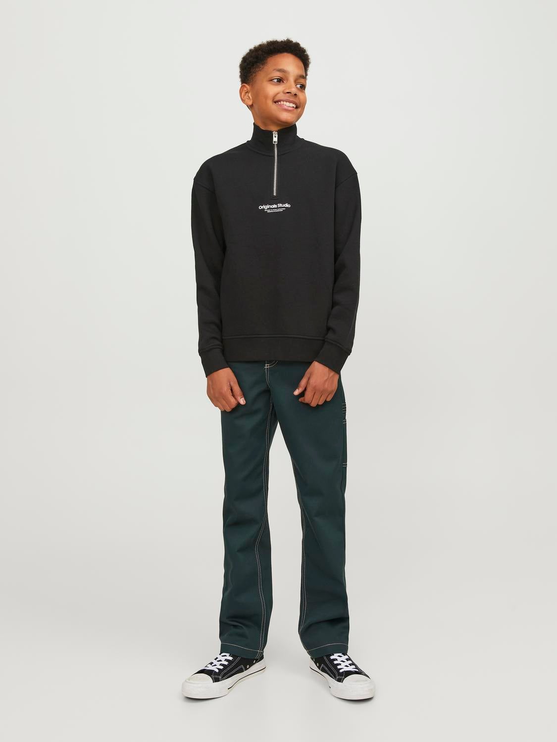 Printet Sweatshirt med lynlås Til drenge