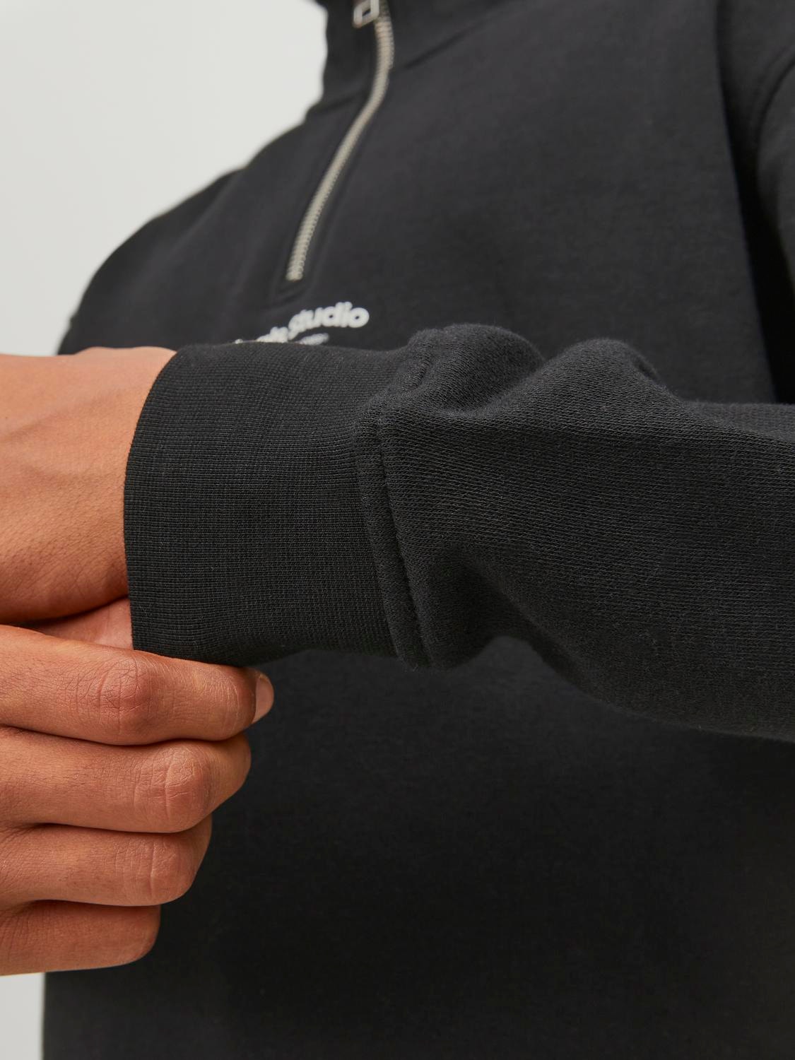 Jack & Jones Gedruckt Sweatshirt mit Reißverschluss Für jungs -Black - 12242475