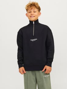 Jack & Jones Spausdintas raštas Užtrauktuku prakaituojantis megztinis For boys -Black - 12242475