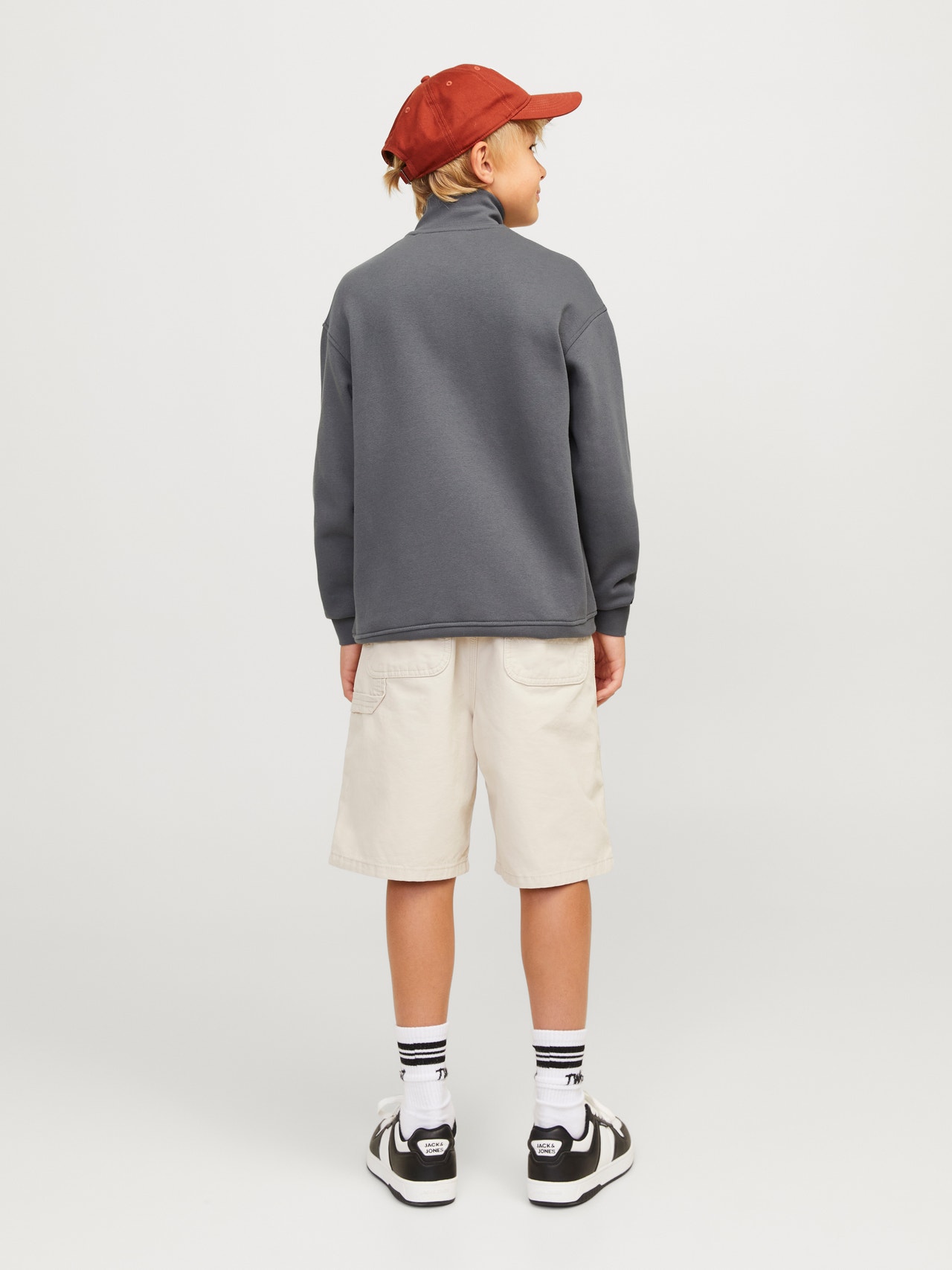 Jack & Jones Printed Zip Sweatshirt For boys -Iron Gate - 12242475