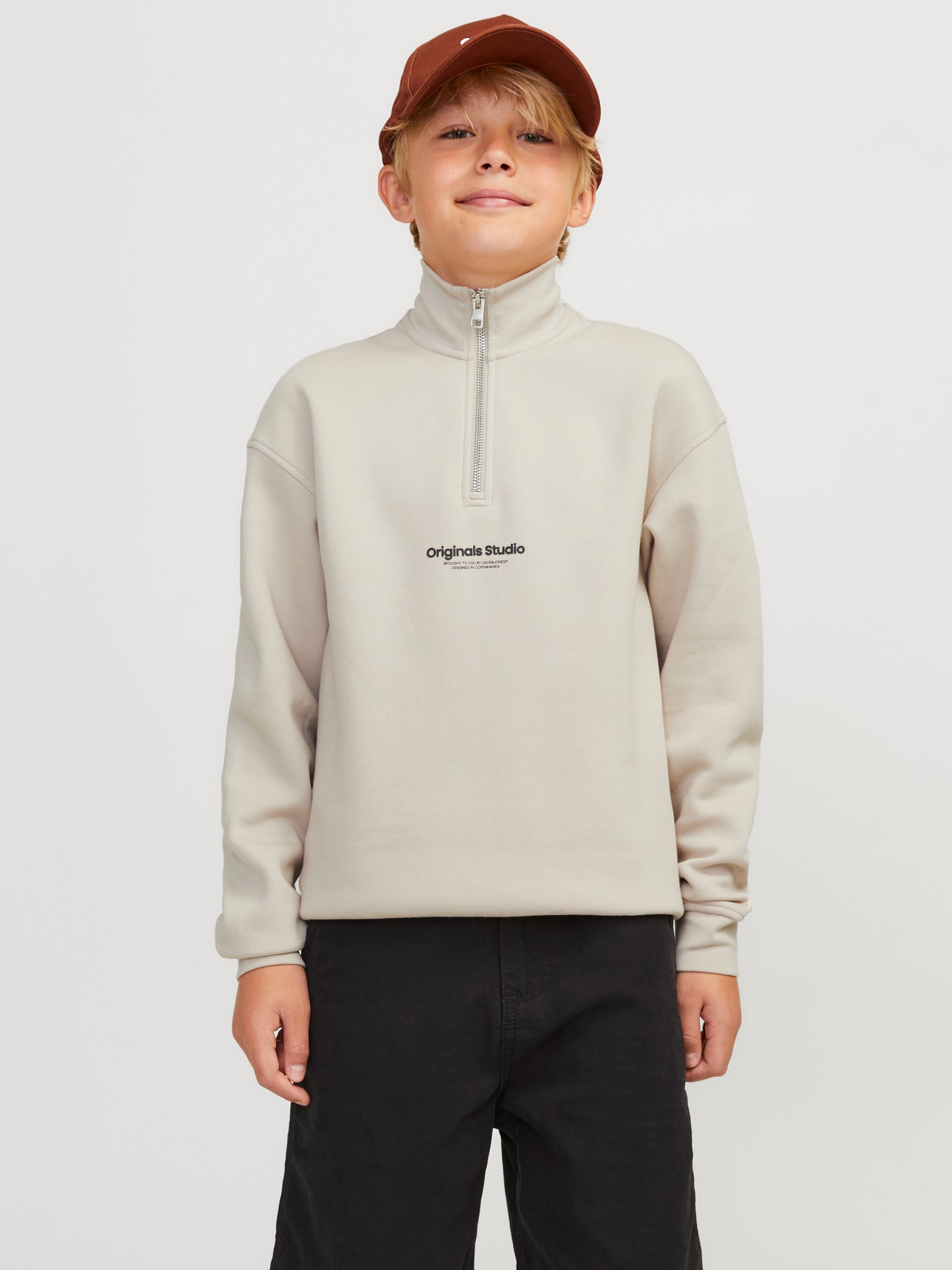 Jack & Jones Felpa Girocollo con zip Stampato Per Bambino -Moonbeam - 12242475