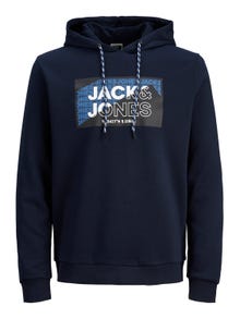 Jack & Jones Logo Hættetrøje -Navy Blazer - 12242480