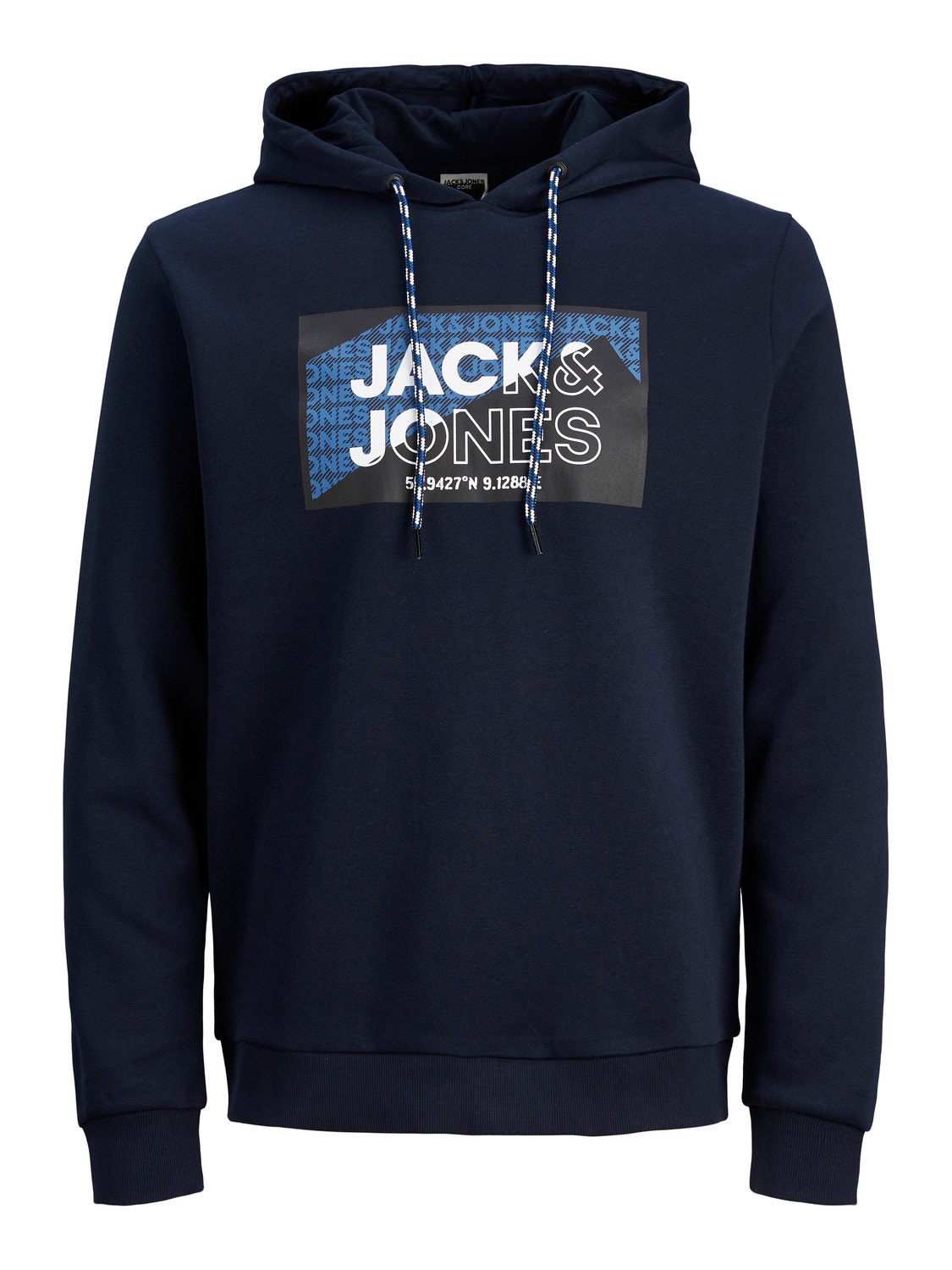 Jack & Jones Logo Mikina s kapucí -Navy Blazer - 12242480