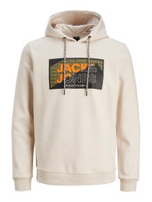 Jack & Jones Logo Mikina s kapucí -Moonbeam - 12242480